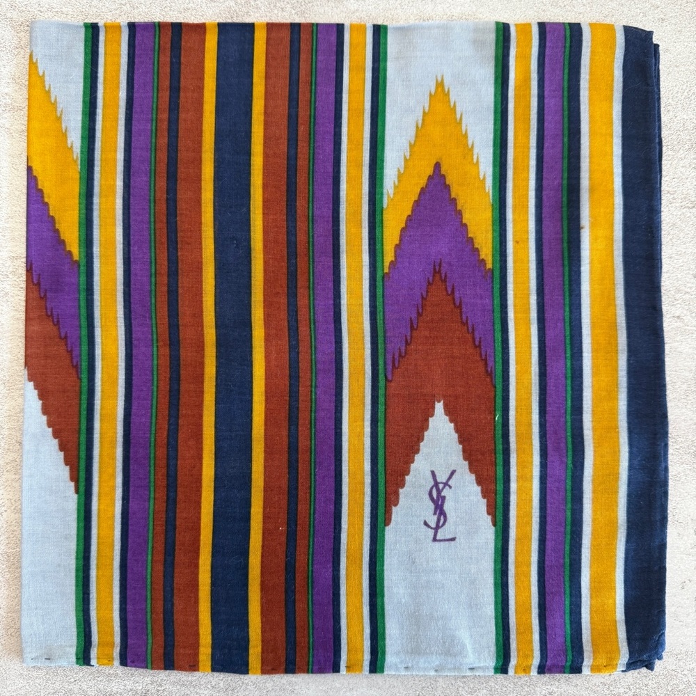 Yves Saint Laurent Multicolor Geometric Scarf - Picture 3 of 5